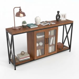 Tủ trưng bày cửa kính 150x30cm gỗ cao su KTB68203