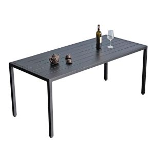 Bàn ngoài trời 180x80cm chân sắt gỗ cao su - BNT003 Bàn ngoài trời 180x80cm chân sắt gỗ cao su - BNT003