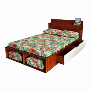 Giường ngủ 140cm gỗ cao su có hộc kéo - GN68050 Giường ngủ 140cm gỗ cao su có hộc kéo - GN68050