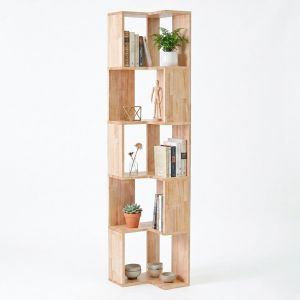Kệ góc tường gỗ Cao Su 40x40x180cm - KGT68034