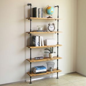 Kệ ống nước sắt 5 tầng gỗ Tràm treo áp tường 80x25x185cm - PPF011 Kệ ống nước sắt 5 tầng gỗ Tràm treo áp tường 80x25x185cm - PPF011