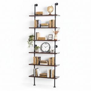 Kệ ống nước sắt gỗ tràm treo áp tường 80x25x220cm - PPF001