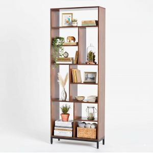 Kệ sách 80x30x210cm gỗ cao su chân sắt KS68295