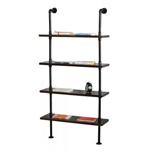 Kệ ống nước sắt 4 tầng gỗ tràm treo áp tường 80x25x155cm  - PPF007