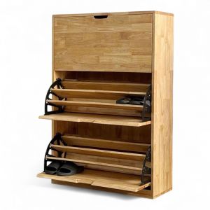 Tủ kệ dép cửa lật 3 ngăn gỗ cao su - KG68080 Tủ kệ dép cửa lật 3 ngăn gỗ cao su - KG68080