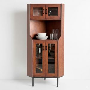 Tủ Rượu góc tường gỗ cao su 60x60x180cm - KGT68035 Tủ Rượu góc tường gỗ cao su 60x60x180cm - KGT68035