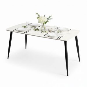 Bàn ăn chữ nhật 160x80cm mặt đá chân CONE BA68218