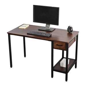 Bàn làm việc liền kệ 120x60cm gỗ cao su BD68139