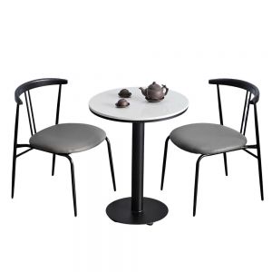 Combo bàn tròn mặt gạch bông và 2 ghế cafe CBCF317