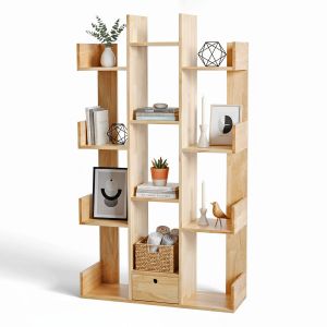 Kệ sách Maze 90x30x160cm gỗ cao su KS68297