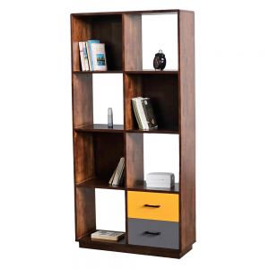 Kệ sách ô vuông Softa 80x30x160cm gỗ cao su KS68302