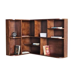 Kệ góc treo tường 120x80x85cm gỗ cao su KS68308