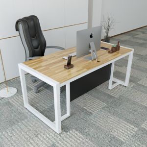 BGD68044 - Bàn giám đốc 80x160cm gỗ cao su chân sắt chữ T