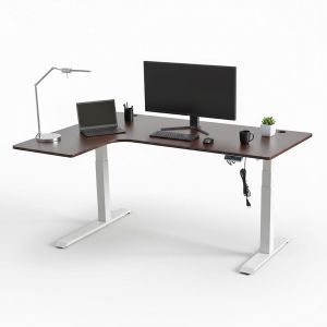 HO2A3S_A1 - Bàn FlexiCorner 110x160cm gỗ cao su 3 khớp chỉnh điện