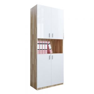 THS68011 - Tủ hồ sơ cao gỗ cao su 5 tầng 2 cửa (80x40x220cm)