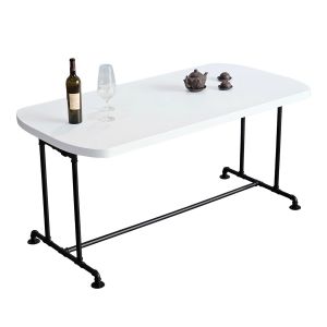 Bàn ăn chữ nhật 160x80cm gỗ thông chân ống nước PPF015 Bàn ăn chữ nhật 160x80cm gỗ thông chân ống nước PPF015
