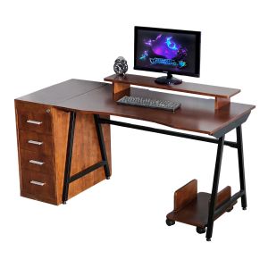 Combo bàn tủ Gaming TaUP 155x70cm gỗ cao su GD68100