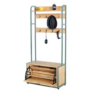 Kệ hành lang 74x35x160cm gỗ cao su KG68084