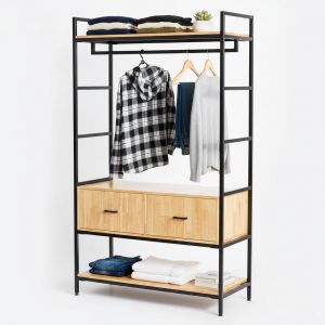 Tủ quần áo 120x50x200cm gỗ cao su KQA68066 Tủ quần áo 120x50x200cm gỗ cao su KQA68066
