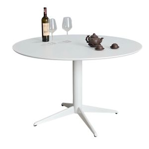 Bàn tròn 120cm gỗ cao su chân sắt BA68220