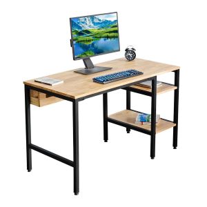 Bàn làm việc liền kệ 120x60cm gỗ cao su FD68072 Bàn làm việc liền kệ 120x60cm gỗ cao su FD68072
