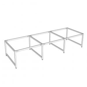 Chân sắt lắp ráp cho bàn cụm 6 chỗ 360x120cm hệ URA HCUR010