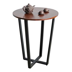 Bàn cafe tròn 60x60cm gỗ cao su chân sắt CFD68259