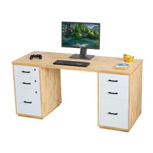 Bàn làm việc 2 ngăn tủ 155x60cm gỗ cao su BD68146