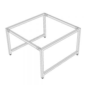 Chân sắt lắp ráp cho bàn cụm 2 chỗ 120x120cm hệ URA HCUR008