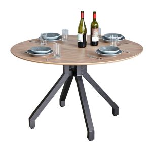 Bàn ăn tròn VEXA 120cm gỗ plywood chân sắt BA68228