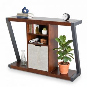 Bàn Console 120x30x85cm gỗ cao su chân chữ Z CST097