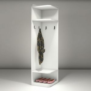 Kệ quần áo góc 40x40x170cm gỗ cao su TQA68057