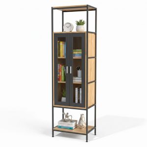 Kệ trang trí tủ kính LEKO 60x40x200cm gỗ cao su KTB68214