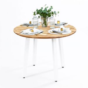 Bàn ăn tròn Gerda 1m gỗ tràm BA68238 Bàn ăn tròn Gerda 1m gỗ tràm BA68238