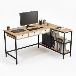 Bàn chữ L RIGEL 140x110cm gỗ cao su CD68039 Bàn chữ L RIGEL 140x110cm gỗ cao su CD68039