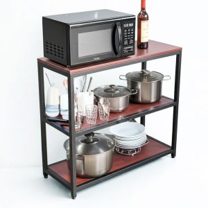 Kệ bếp NARO 3 tầng 100x40x88cm gỗ cao su KB68066