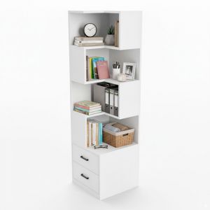 Kệ sách góc tường CUBIX 45x45x160cm gỗ cao su KGT68040