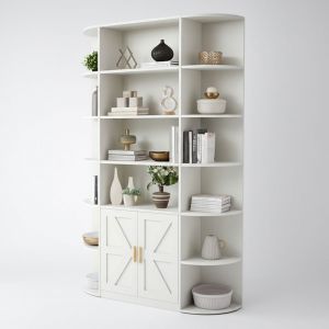 Kệ trang trí PLEX 120x30x180cm gỗ cao su KTT68027