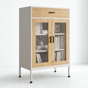 Tủ trang trí cửa kính VITRO 60x40x95cm gỗ cao su KTB68218 Tủ trang trí cửa kính VITRO 60x40x95cm gỗ cao su KTB68218