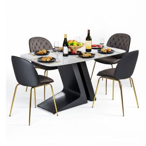 Combo bàn ăn mặt đá và 4 ghế Beetle BBA187