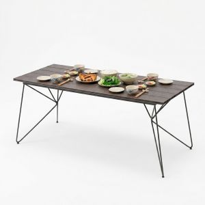 Bàn ăn ngoài trời 180x80cm gỗ nhựa BNT007