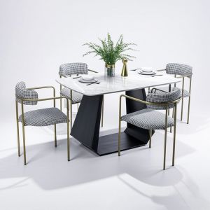 Combo bàn ăn mặt đá 110x60cm và 4 ghế ăn BBA185