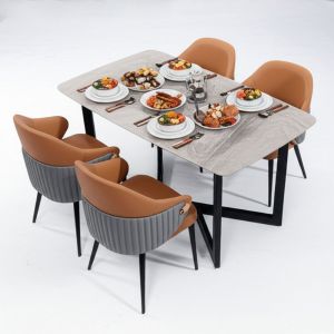 Combo bàn ăn chữ nhật và 4 ghế ăn BBA195