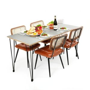 Combo bàn ăn chữ nhật và 4 ghế Copine BBA191