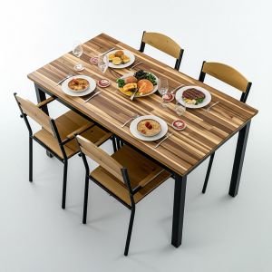 Combo bàn ăn chữ nhật và 4 ghế ăn BBA194