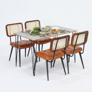 Combo bàn ăn chữ nhật và 4 ghế Copine BBA191
