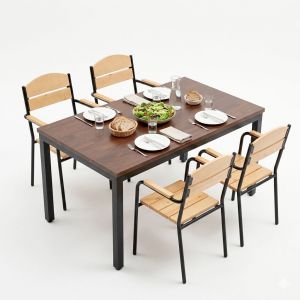 Combo bàn ăn chữ nhật và 4 ghế ăn BBA194