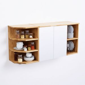 Hệ tủ bếp 130x35x60cm gỗ cao su TBT019