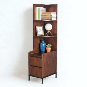 Kệ sách góc tường 35x50x150cm gỗ cao su KGT68042 Kệ sách góc tường 35x50x150cm gỗ cao su KGT68042