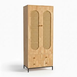 Tủ quần áo 80x50x190cm gỗ cao su TQA68063